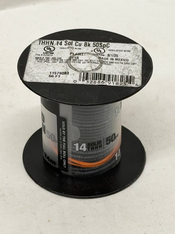(12x Bid) Southwire 50' 14 Solid THHN Wire