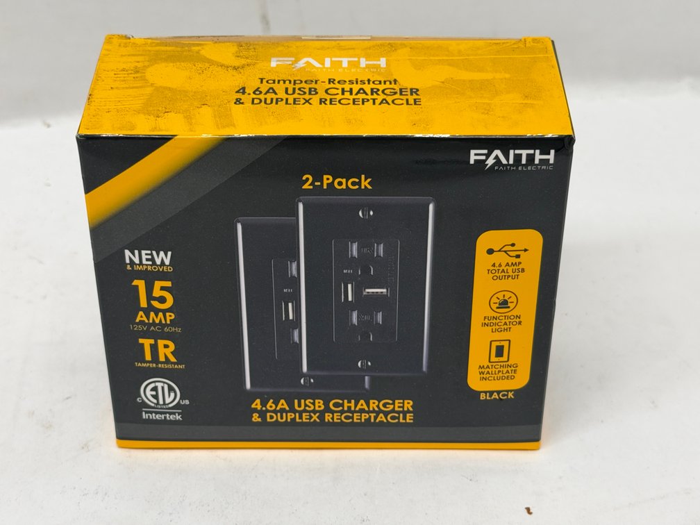 (7x Bid) Faith 2 Pk USB 15A Duplex Receptacle