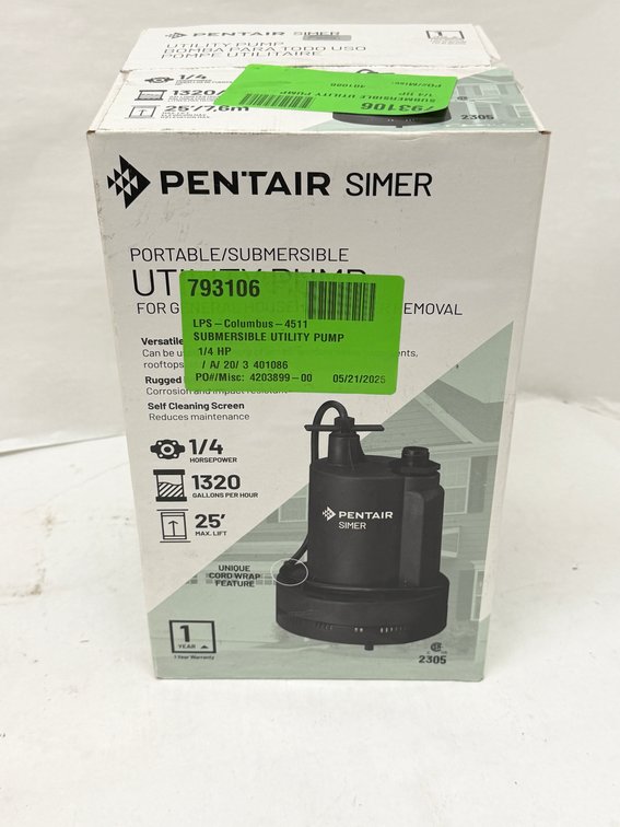 Pentair Simer 1/4 HP Submersible Pump