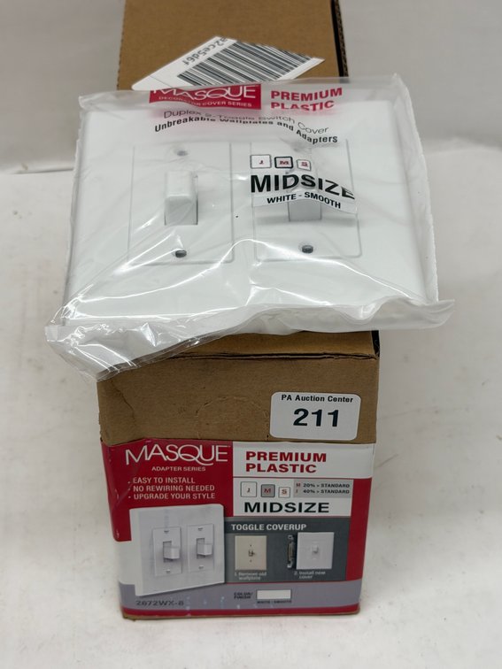 Case Of 8 Masque Duplex Toggle Switch Covers