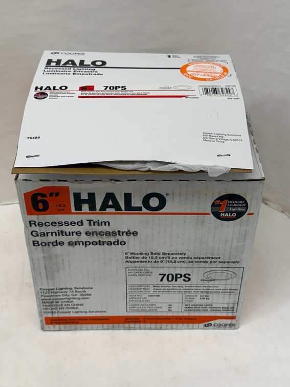 Case Of 5 Halo 70PS 6" Recessed Trim