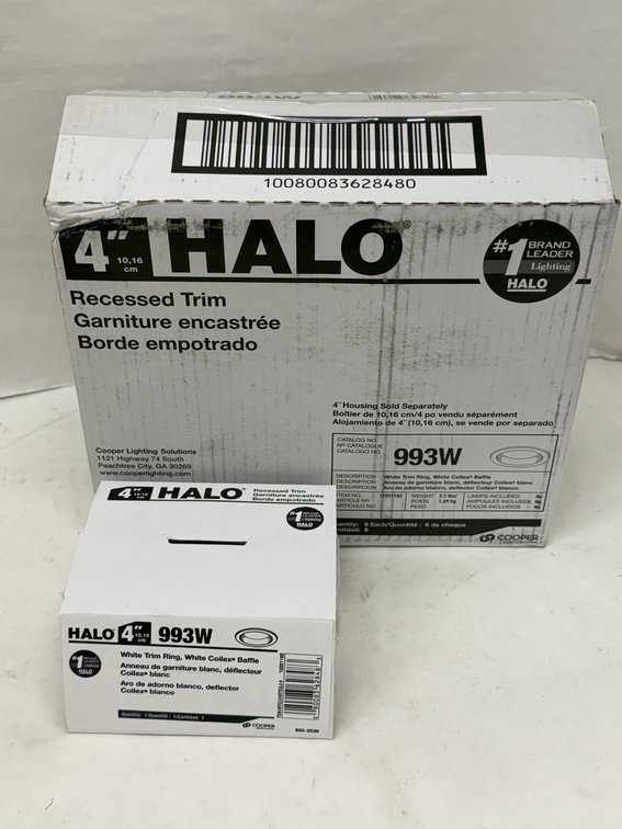 Case Of 6 Halo 4" 993W Recessed Trim
