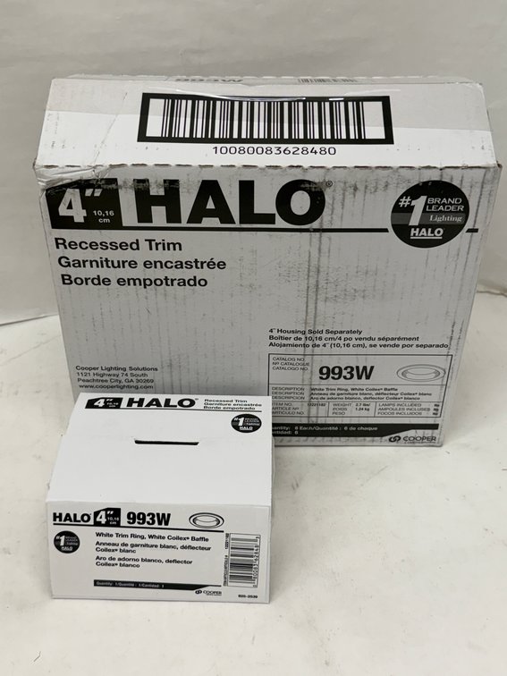 Case Of 6 Halo 4" 993W Recessed Trim