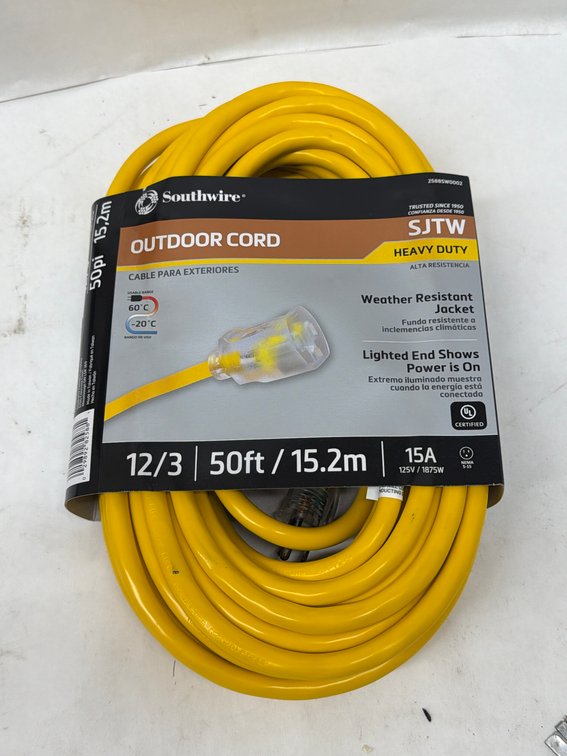 Southwire 50' 12/3 15A Outdoor Cord
