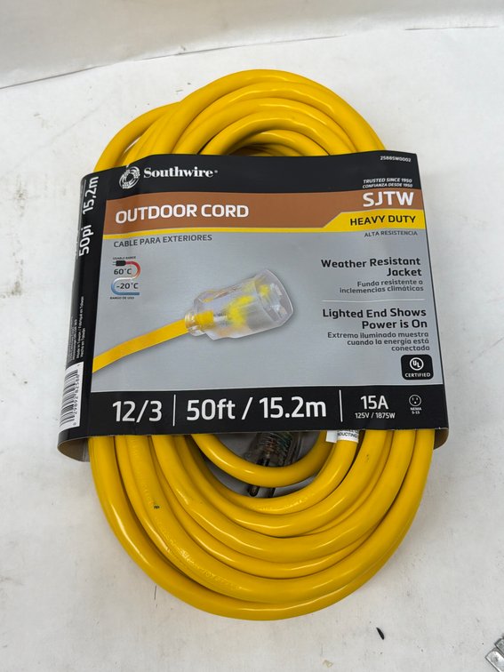 Southwire 50' 12/3 15A Outdoor Cord