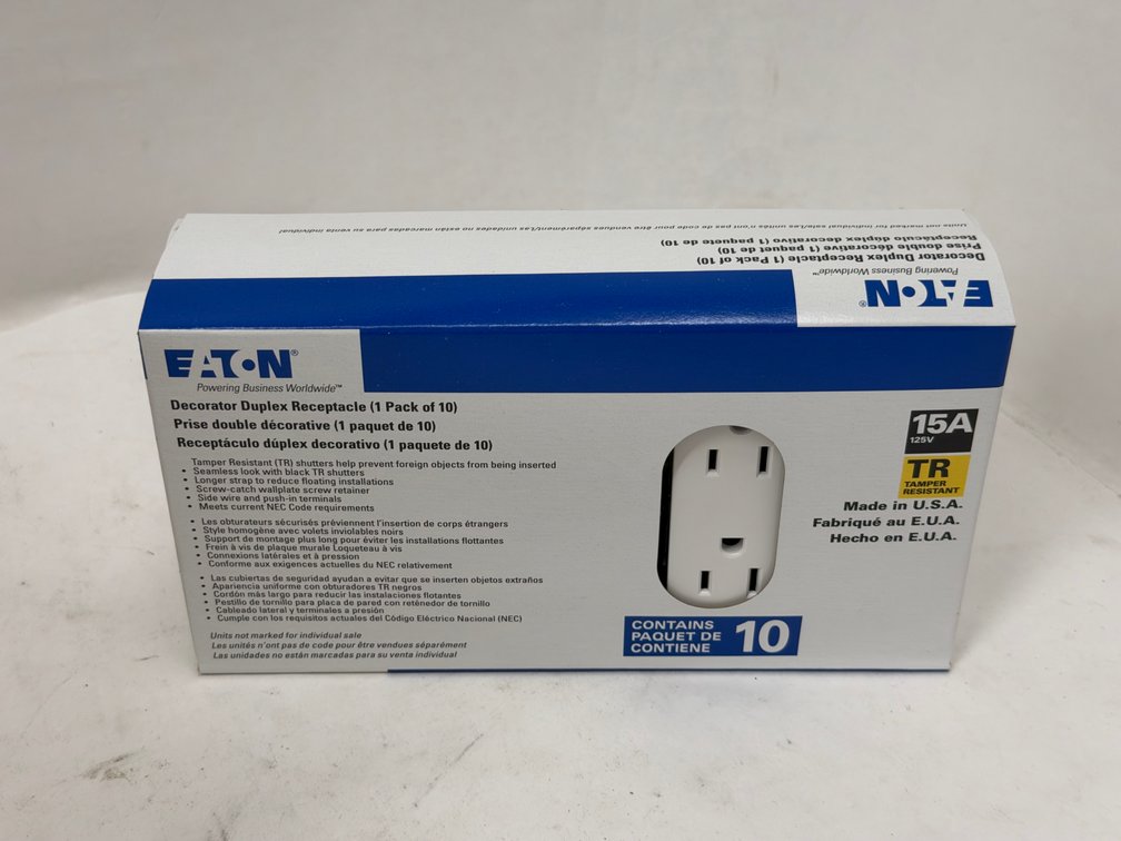 (5x Bid) Eaton 10 Pk 15A TR Duplex Receptacle