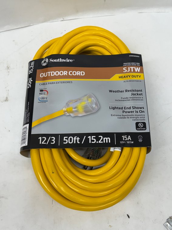 (6x Bid) Southwire 50' 12/3 15A Outdoor Cord