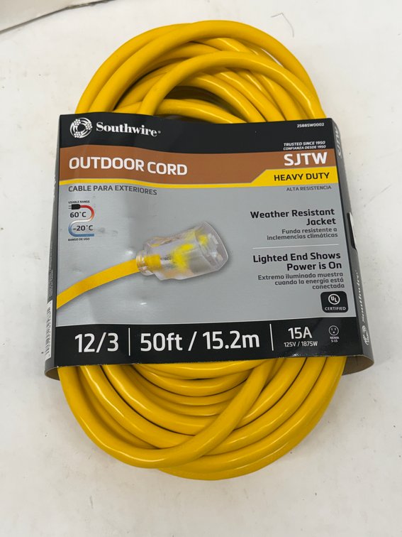 Southwire 50' 12/3 15A Outdoor Cord