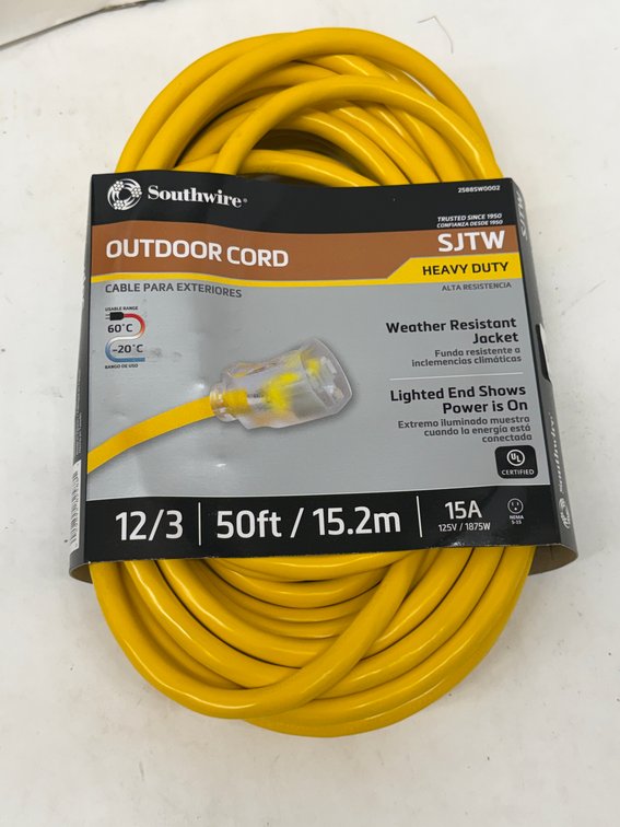 Southwire 50' 12/3 15A Outdoor Cord