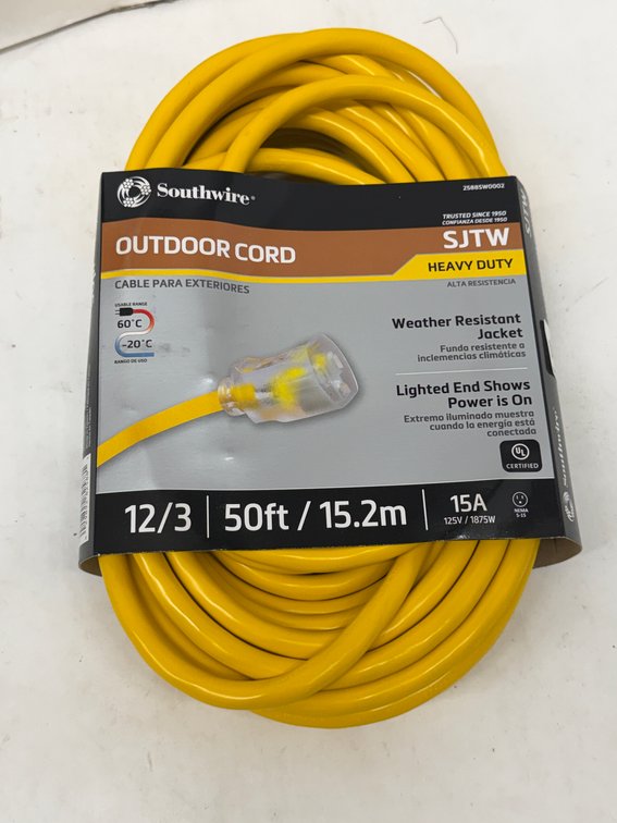 Southwire 50' 12/3 15A Outdoor Cord