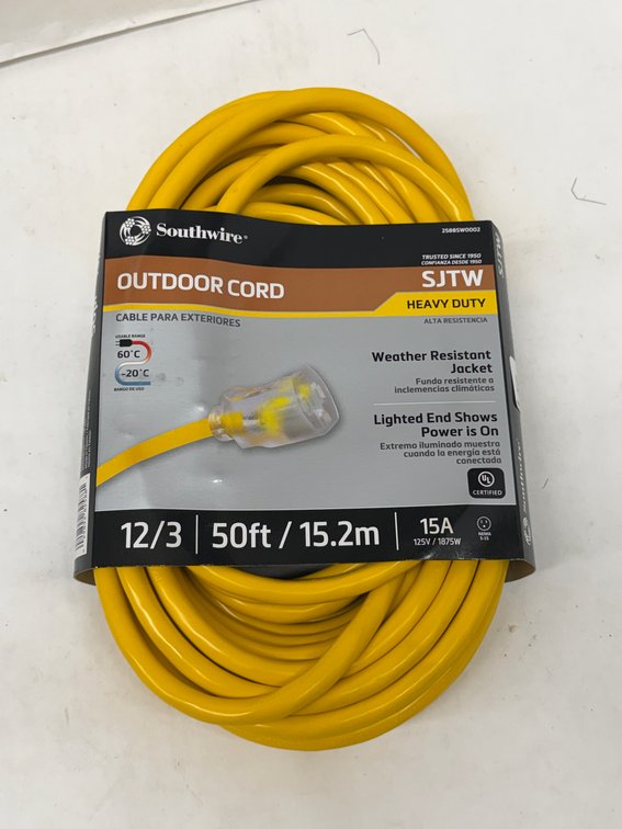 (12x Bid) Southwire 50' 12/3 15A Outdoor Cord