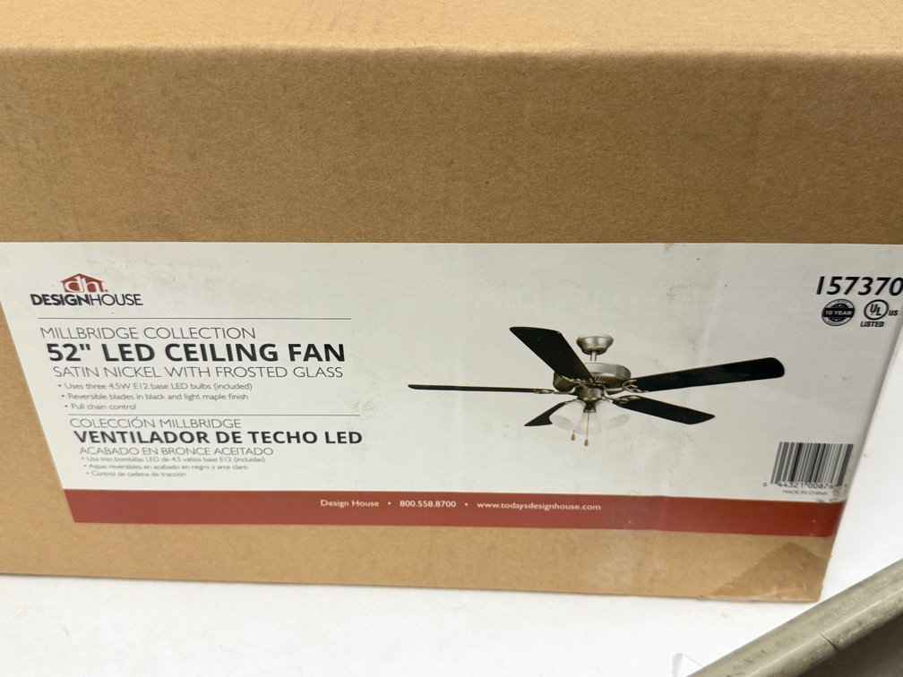 (2x Bid) Design House 52" LED Ceiling Fan