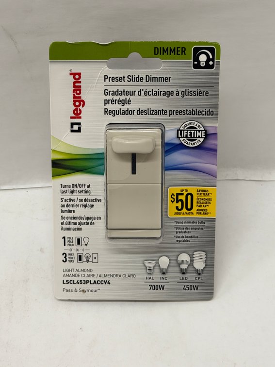 (20x Bid) Legrand Preset Slide Dimmer