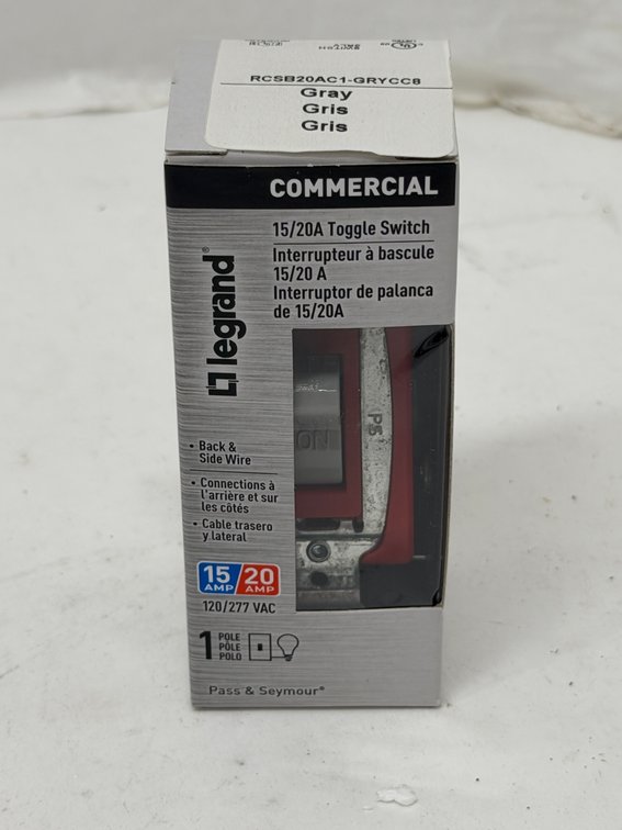 (48x Bid) Legrand 15/20A Toggle Switch