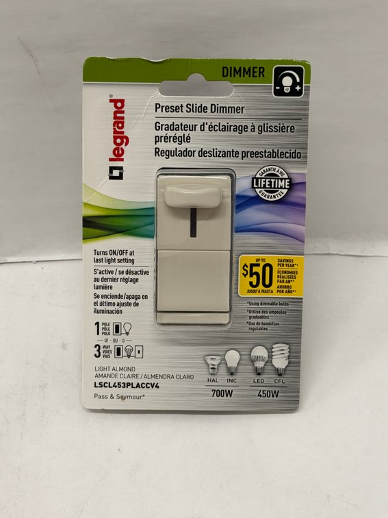 (68x Bid) Legrand Preset Slide Dimmer