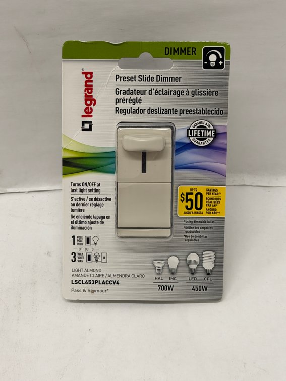 (68x Bid) Legrand Preset Slide Dimmer