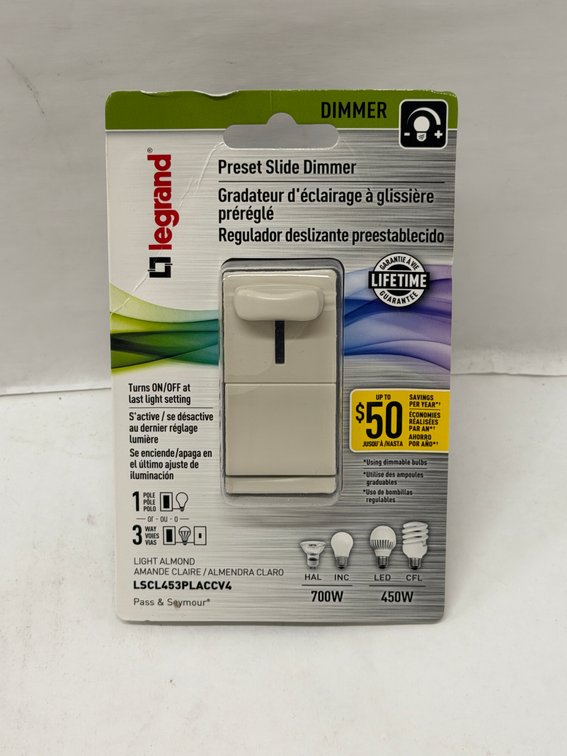 (20x Bid) Legrand Preset Slide Dimmer