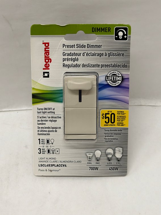 (20x Bid) Legrand Preset Slide Dimmer