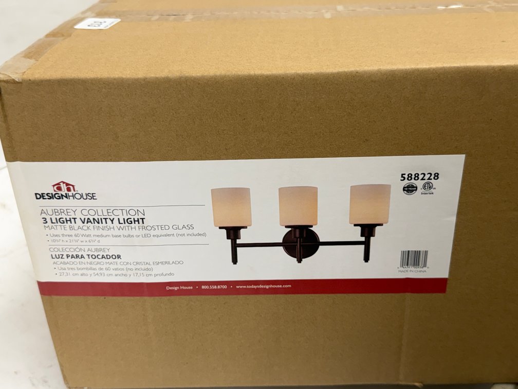 (2x Bid) Design House 22" 3-Light Vanity Light