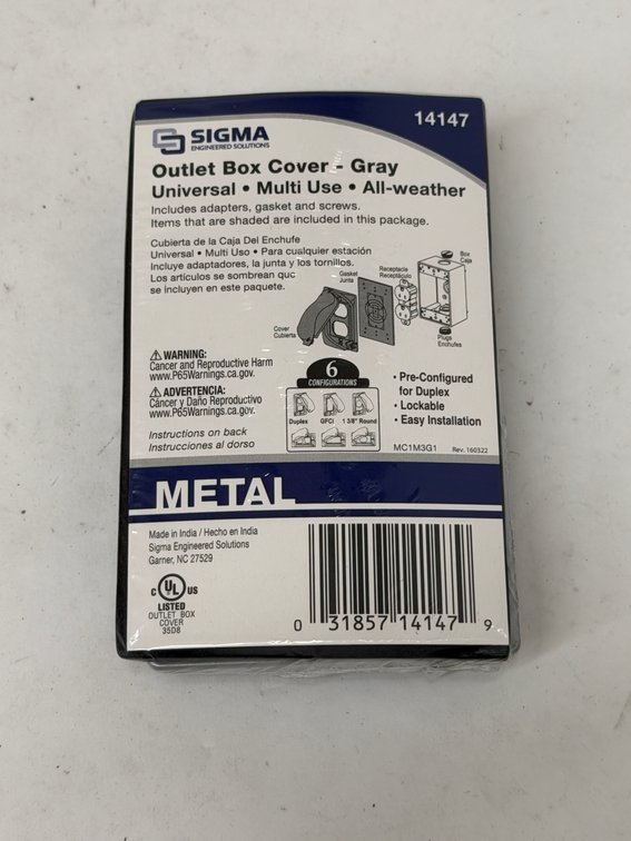 (11x Bid) Sigma Outlet Box Cover
