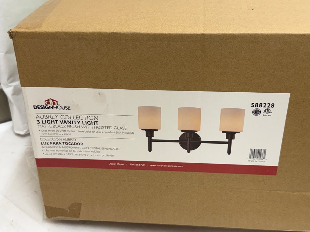(2x Bid) Design House 22" 3-Light Vanity Light