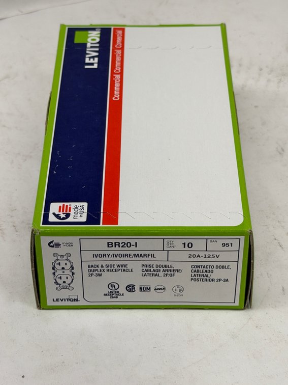 (10x Bid) Levitron 10 Pk 20A Receptacle