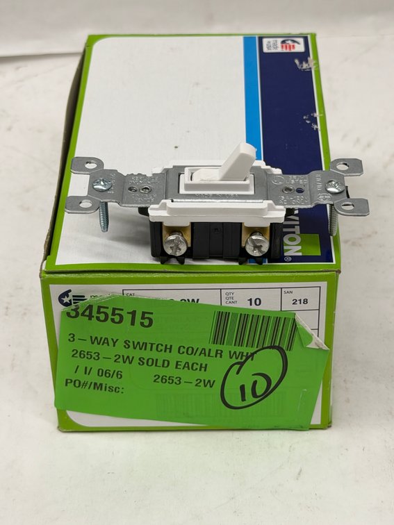 (3x Bid) Leviton 10 Pk 15A 3 Way Switch