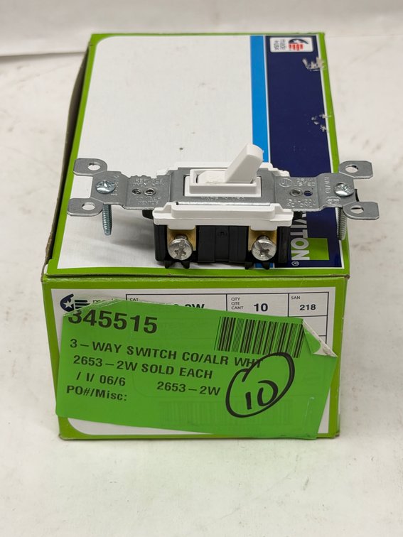(3x Bid) Leviton 10 Pk 15A 3 Way Switch