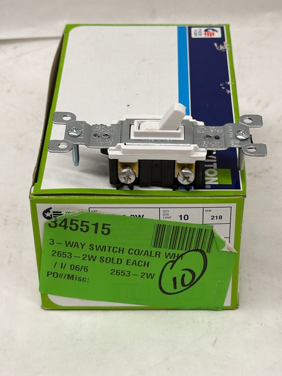 (3x Bid) Leviton 10 Pk 15A 3 Way Switch