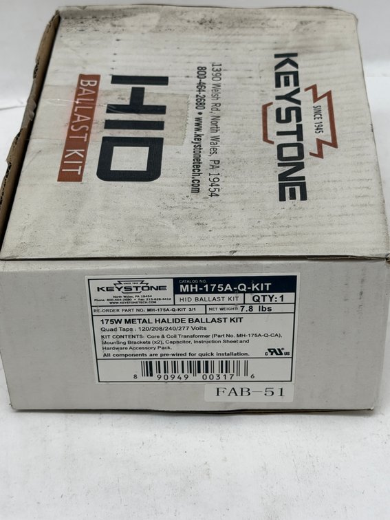 (2x Bid) Keystone 175W Halide Ballast Kit