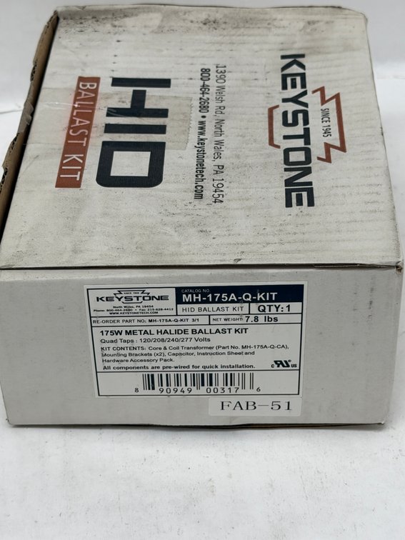 (4x Bid) Keystone 175W Halide Ballast Kit