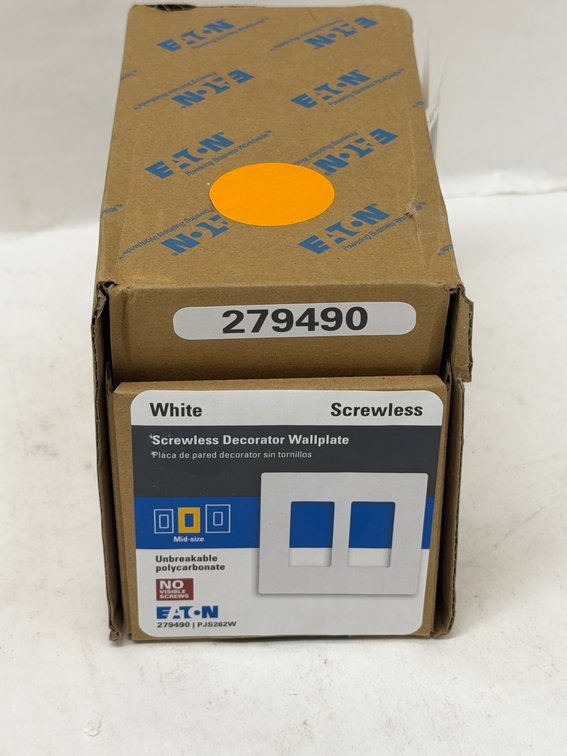 (3x Bid) Eaton 10 Pk Screwless Wallplates