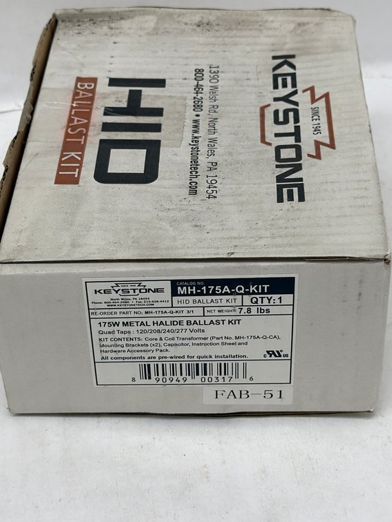 (4x Bid) Keystone 175W Halide Ballast Kit