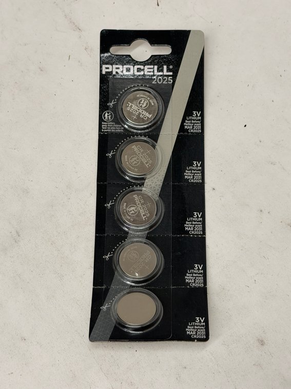 (73x Bid) Procell 5 Pk CR2025 3V Batteries