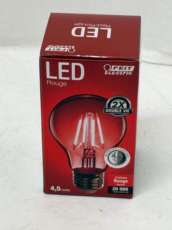 (24x Bid) Feit Red LED Dimmable Bulb