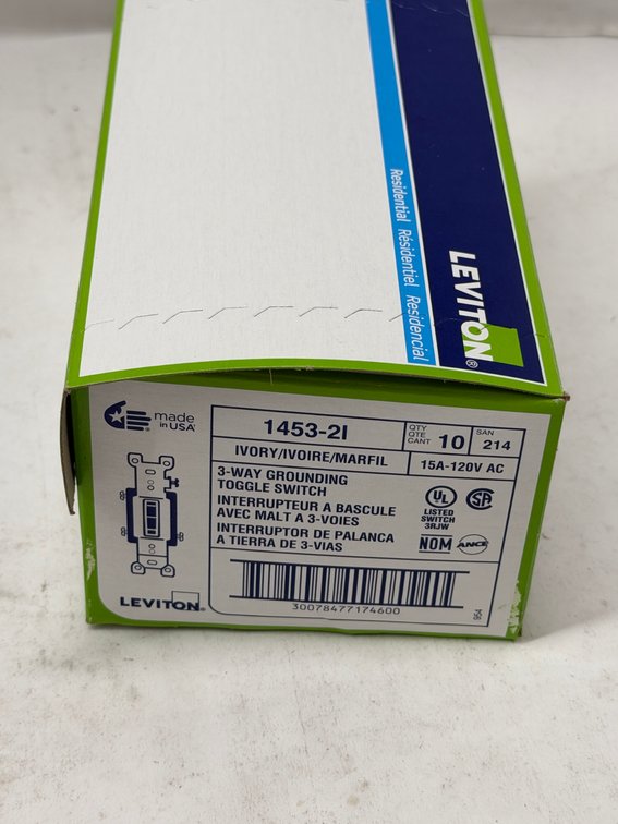 (4x Bid) Leviton 10 Pk 15A Toggle Switch