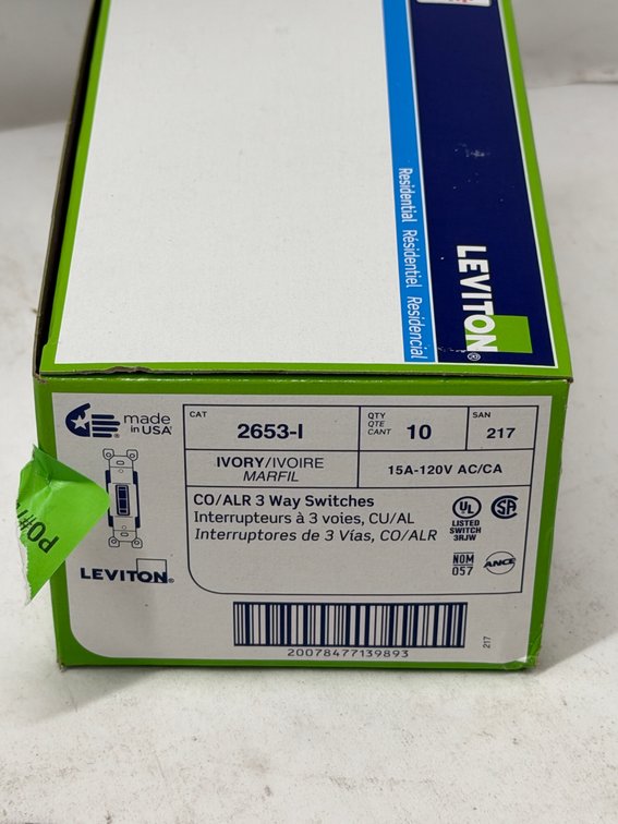 (6x Bid) Leviiton 10 Pk 15A Toggle Switch