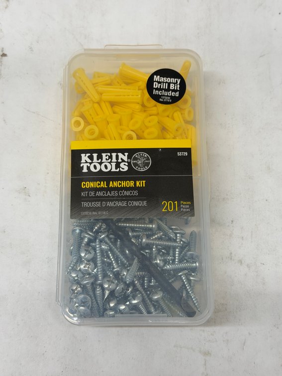 (10x Bid) Klein Tools 201 Pc Conical Anchor Kit