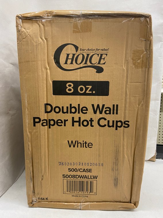 Case of 8 oz. Double Wall Paper Hot Cups