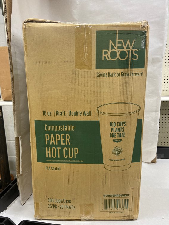 Case of Compostable Paper Hot Cups