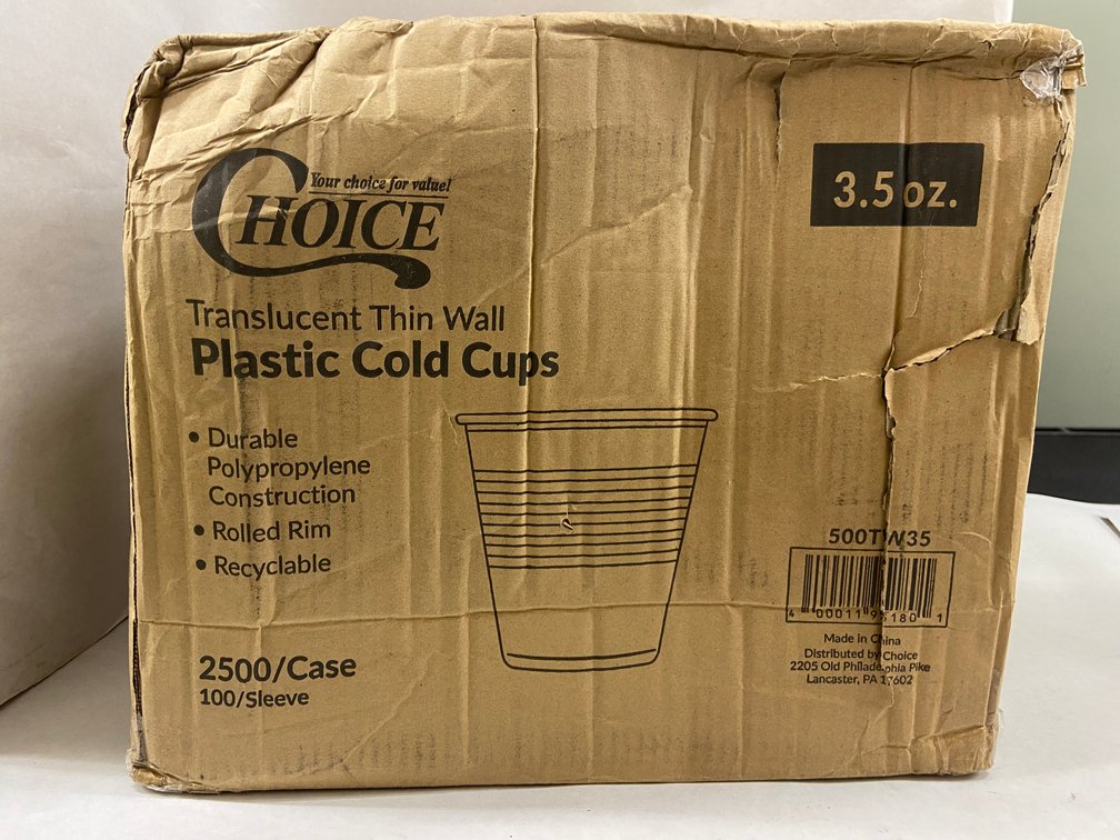 Case of 3.5 oz. Plastic Cold Cups