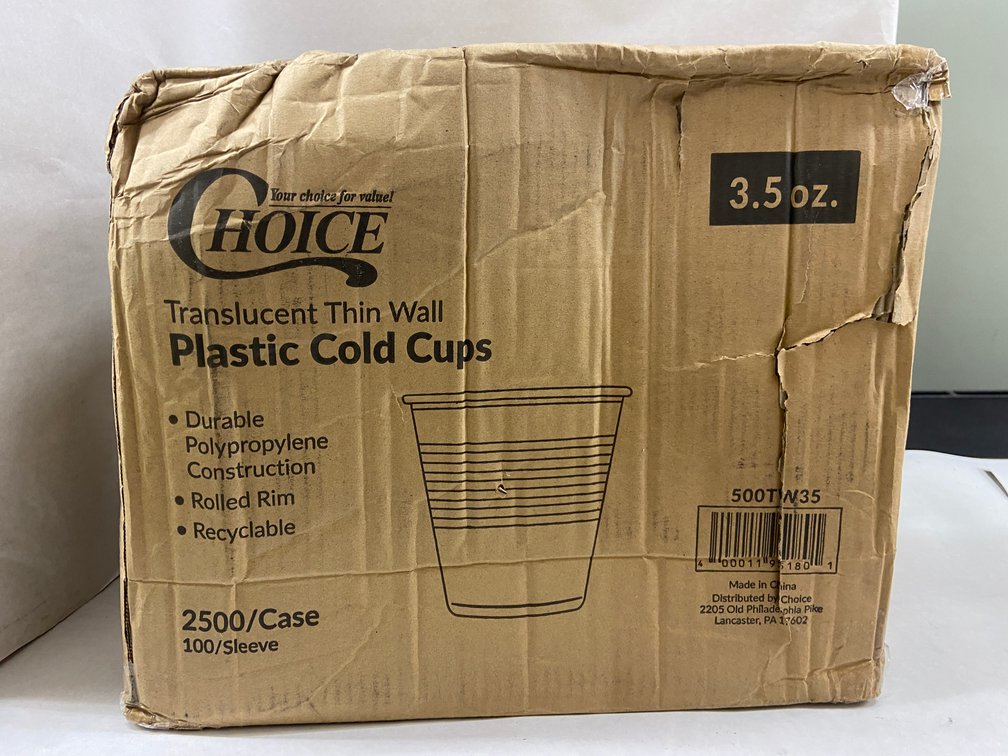 Case of 3.5 oz Plastic Cold Cups