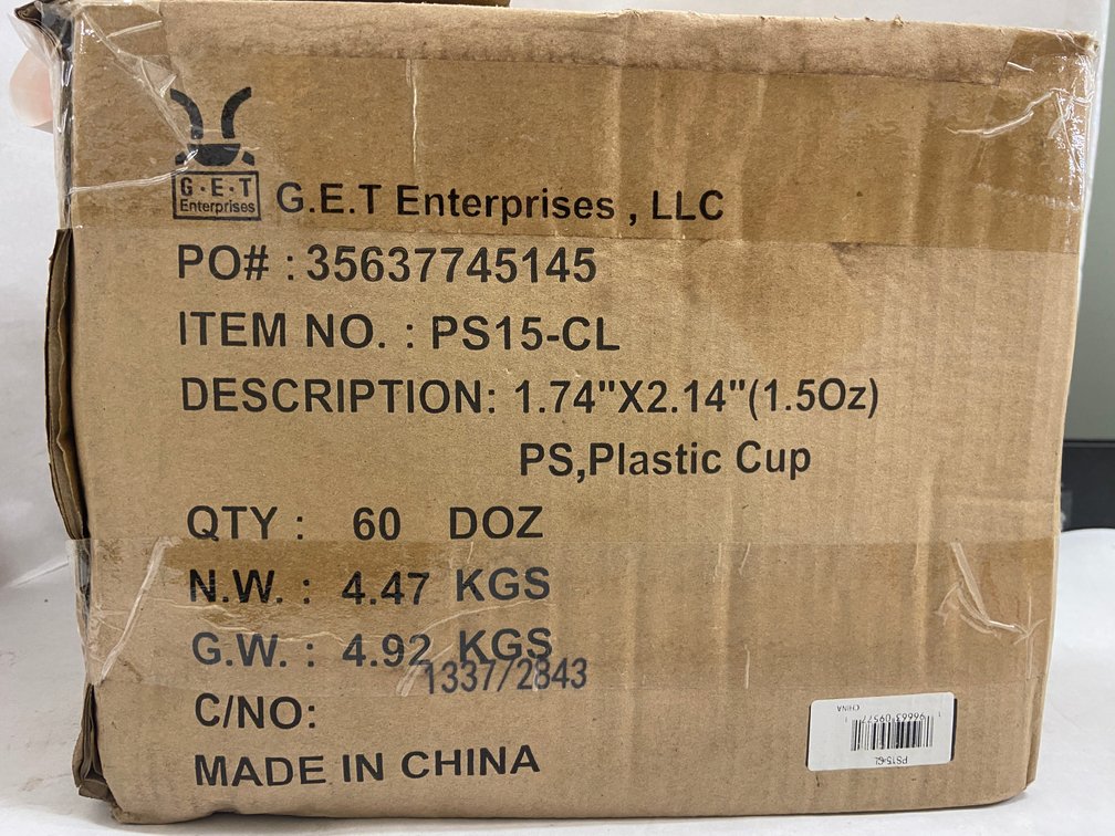 Case of Plastic Cups