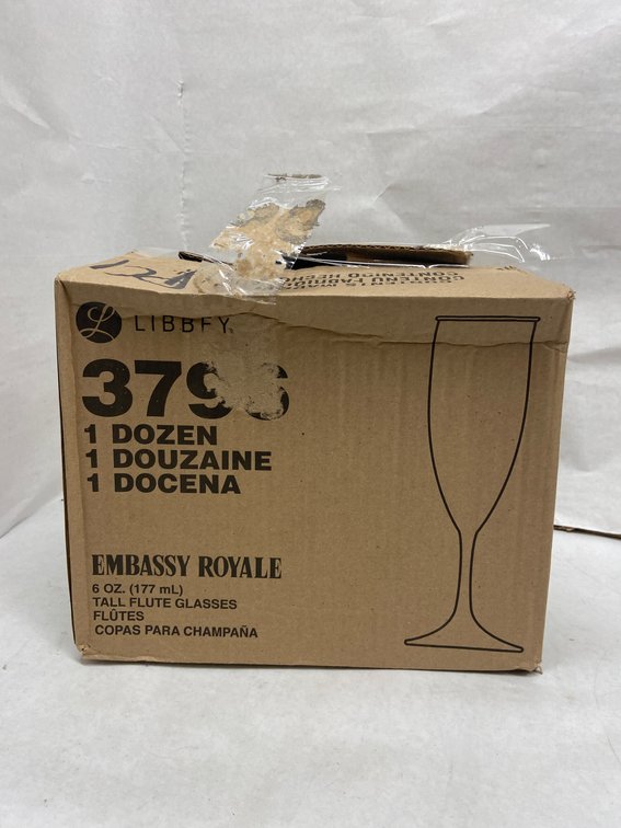 Case of Libbey Embassy Royale Champagne Flutes