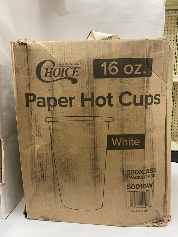 Case of 16 oz. White Paper Hot Cups
