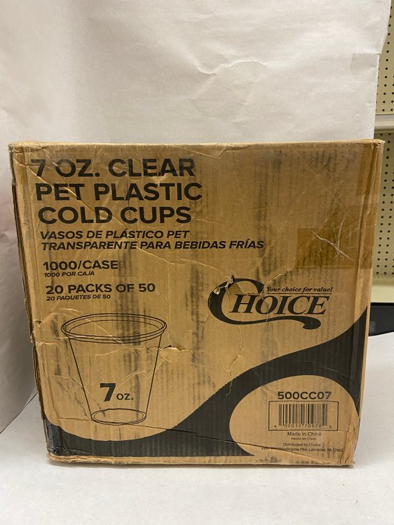 Case of 7 oz. Clear PET Plastic Cold Cups