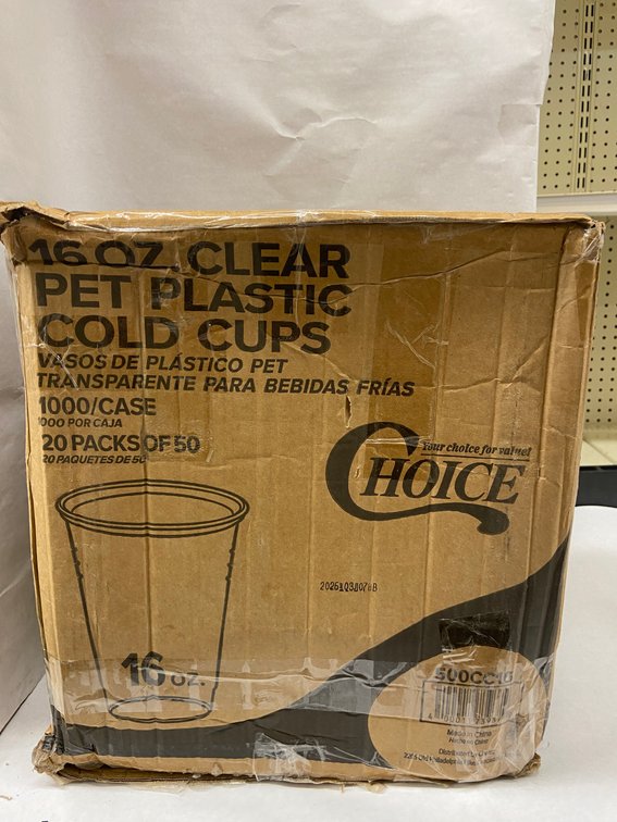 Case of 16 oz Clear PET Plastic Cold Cups