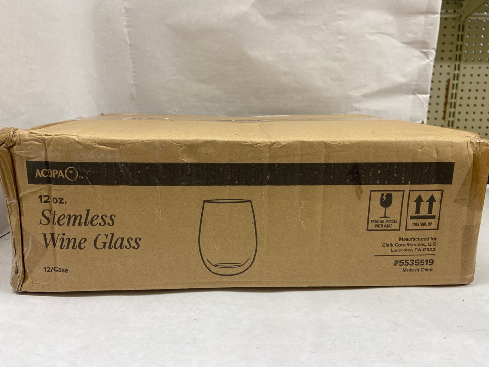 Case of Acopa 12 oz. Stemless Wine Glasses
