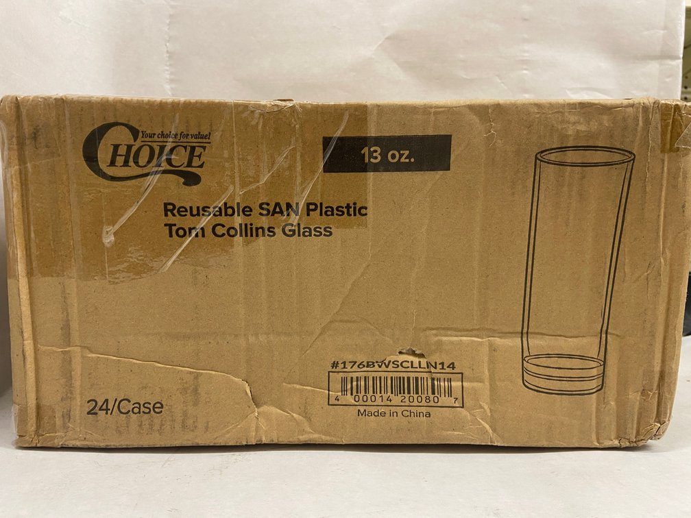 Case of Choice Plastic Tom Collins Glasses