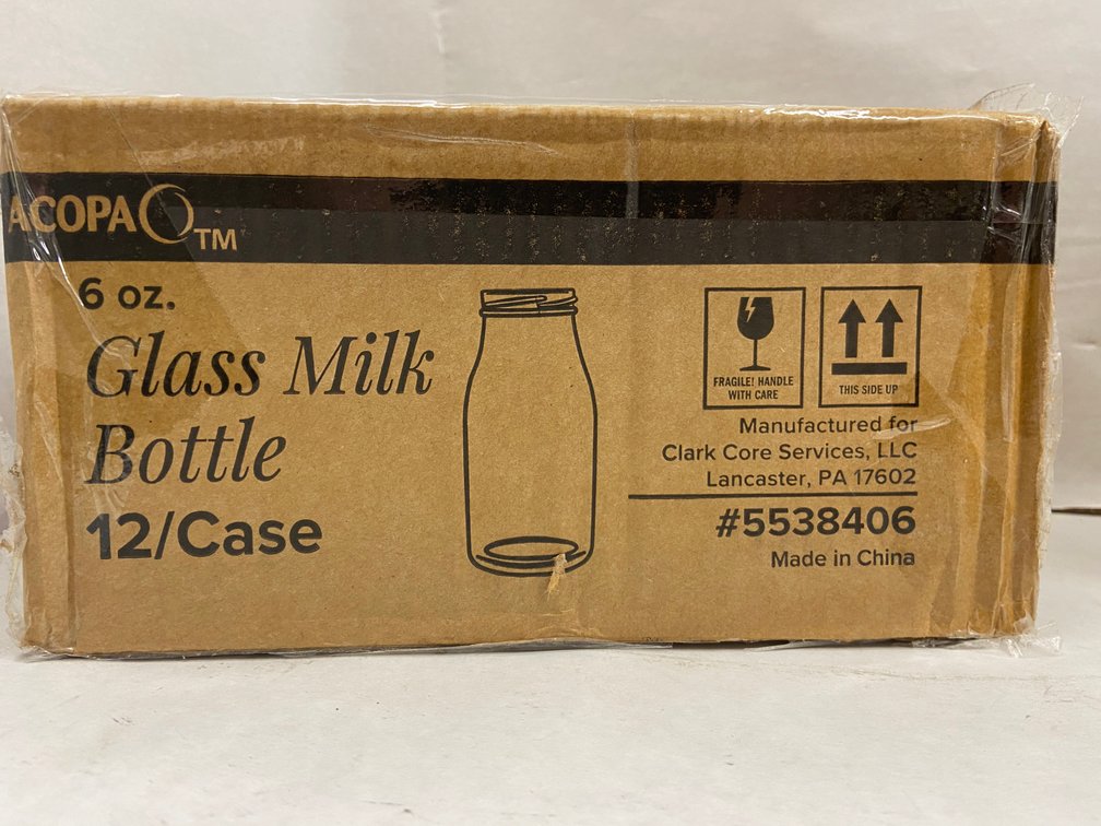 Case of Glass Milk Bottles
